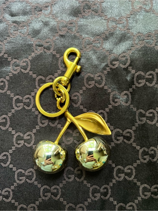 Accessories - Gold Cherry Key & Card Holder Charm